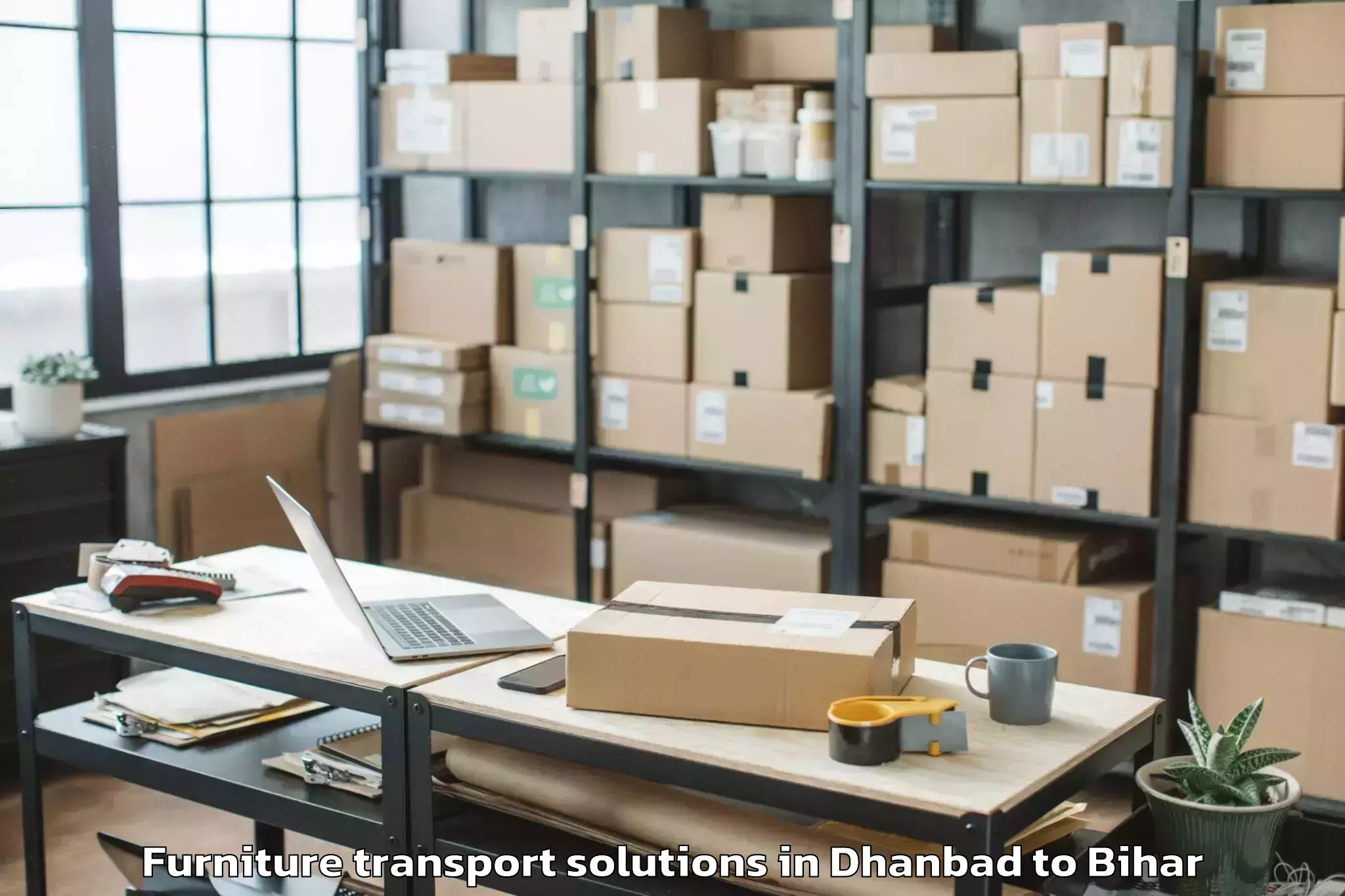 Easy Dhanbad to Bela Furniture Transport Solutions Booking